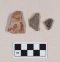 Red-on-Cream Painted and Brown-Black Polished Wares, body sherds