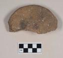 Coarse earthenware disk sherd, undecorated, shell temper