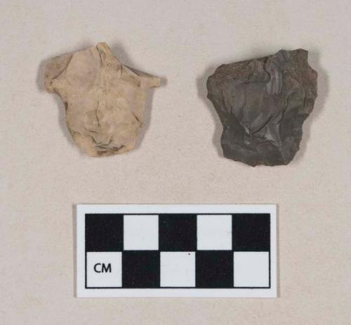 Chipped stone, stemmed projectile point fragments