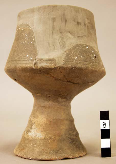 Pedestalled pottery vase