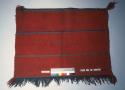 Banded saddle throw, diagonal twill red background