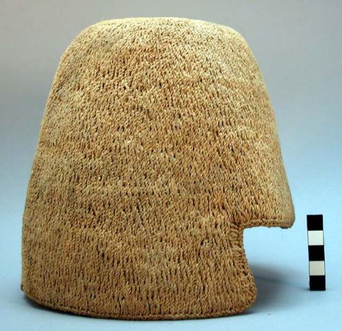 Woven, ribbed surface hat; shaped like a truncated cone; agave fiber