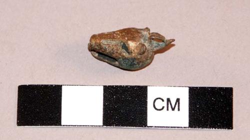 Copper bell, animal head