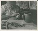 Maude Welch working on pottery