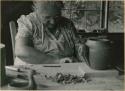 Maude Welch working on pottery