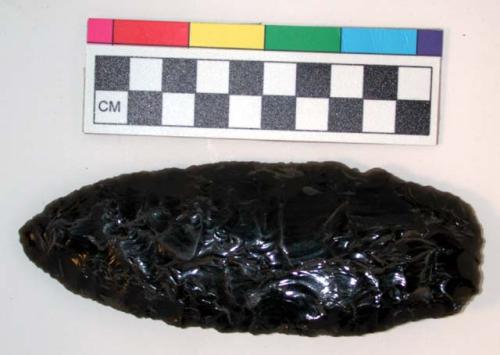 Chipped implement, obsidian