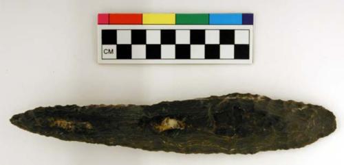 Chipped implement, obsidian