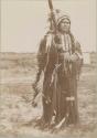 Powder Face, an Arapaho chief, in war dress