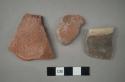 Ceramic body and rim sherds, with pigment