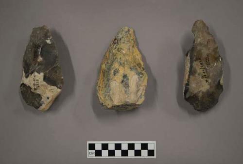 3 medium-sized, pointed flint hand axes