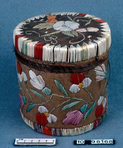 Covered quill-work boxes