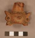 Ceramic effigy sherd,  head of human figure, mended