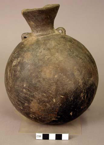 Black pottery jar