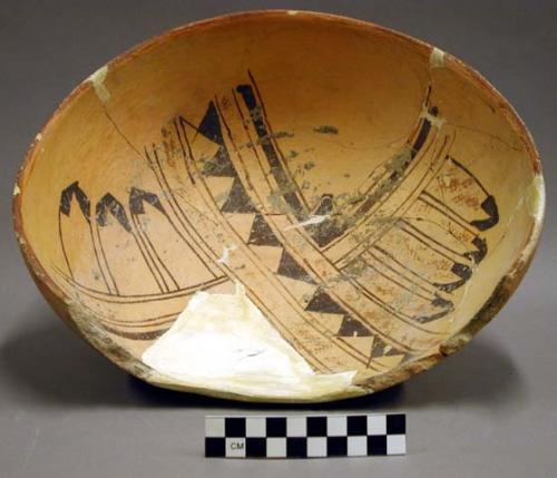Sherds of bowl--restorable. Jeddito black-on-yellow