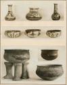 Ceramic vessels and supports for cooking pots