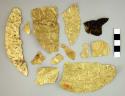 Fragments of gold disks