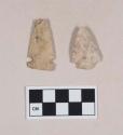 Chipped stone, projectile points, side-notched and stemmed