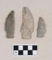 Chipped stone, projectile points, side-notched, curved point