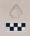 Chipped stone, quartz projectile point, corner-notched