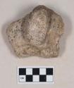 Ground stone, soapstone vessel fragment, with lug or foot