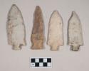 Chipped stone, projectile points, corner-notched, side-notched, and stemmed