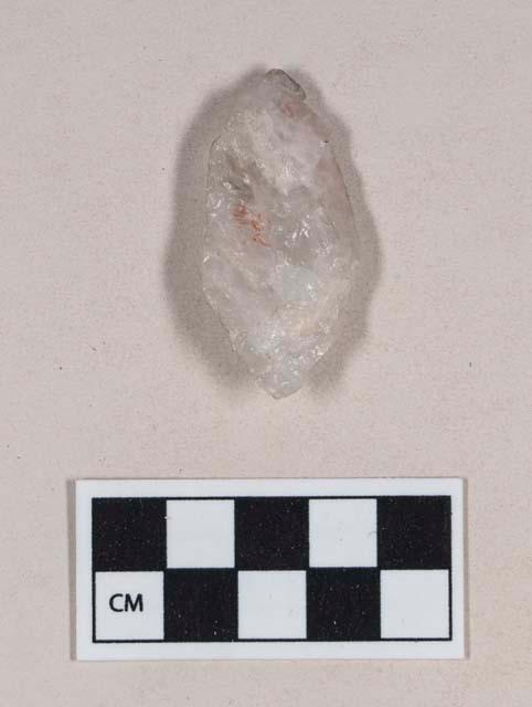 Chipped stone, quartz projectile point, ovate