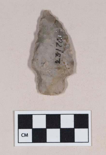 Chipped stone, projectile point, stemmed