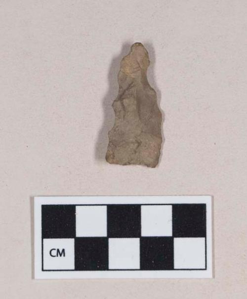 Chipped stone, projectile point, asymmetrical, possible spokeshave or serrated