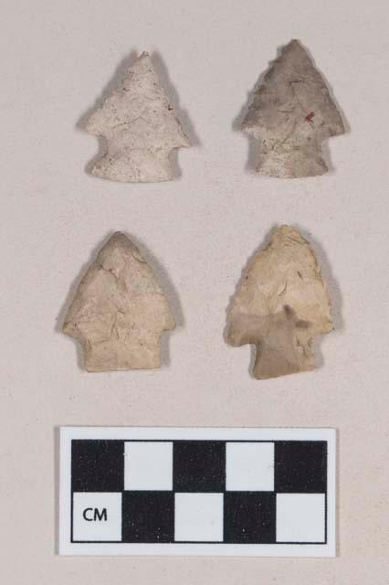 Chipped stone, projectile points, corner-notched