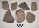 Coarse earthenware body sherds, cord impressed, some with shell temper