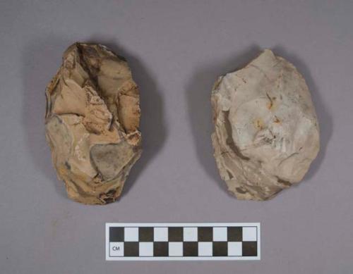 Chipped stone hand axes