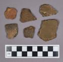 Ceramic, rim and body earthenware sherds, plain, incised, and cord-impressed decorated