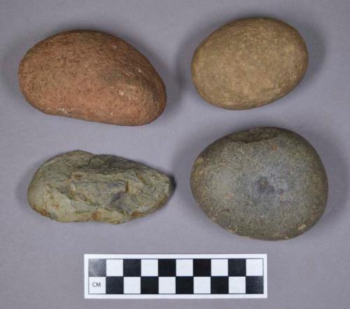 Unmodified cobbles and stone, and one grinding stone