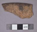 Ceramic, earthenware rim sherd, cross-mended