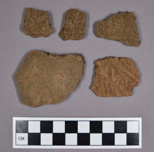 Ceramic, body earthenware sherds, plain and cord-impressed