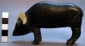 Carving in serpentine - musk ox, natural bone on horns
