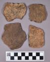 Ceramic, earthenware body sherds, including undecorated and cord-impressed