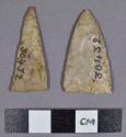 Chipped stone, projectile points, triangular