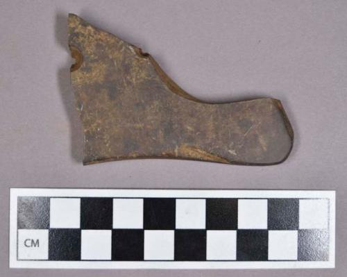 Ground stone, gorget fragment, perforated