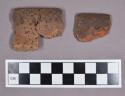 Ceramic, earthenware rim sherds, incised and punctate design