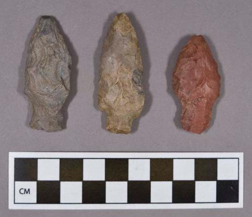 Chipped stone, projectile points, stemmed