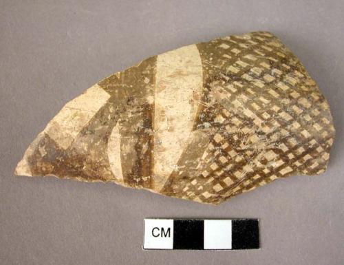 Shoulder sherd - brown on white slip (Wace & Thompson, 1912, Type A6)