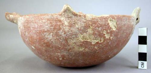 Pottery bowl with spout - red polished ware III or IV