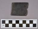 Ground stone, gorget fragment, four perforations