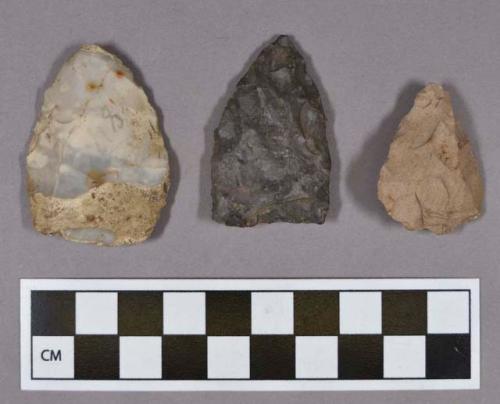 Chipped stone, projectile points, includes ovate and triangular