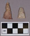 Chipped stone, triangular projectile points, includes spokeshave