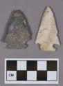 Chipped stone, projectile points, corner-notched