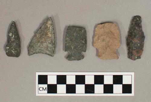 Chipped stone bifaces and projectile points