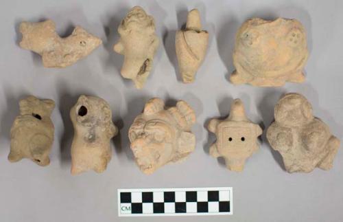 Earthenware zoomorph ocarina fragments