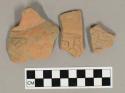 3 mould-made pottery bowl body sherds